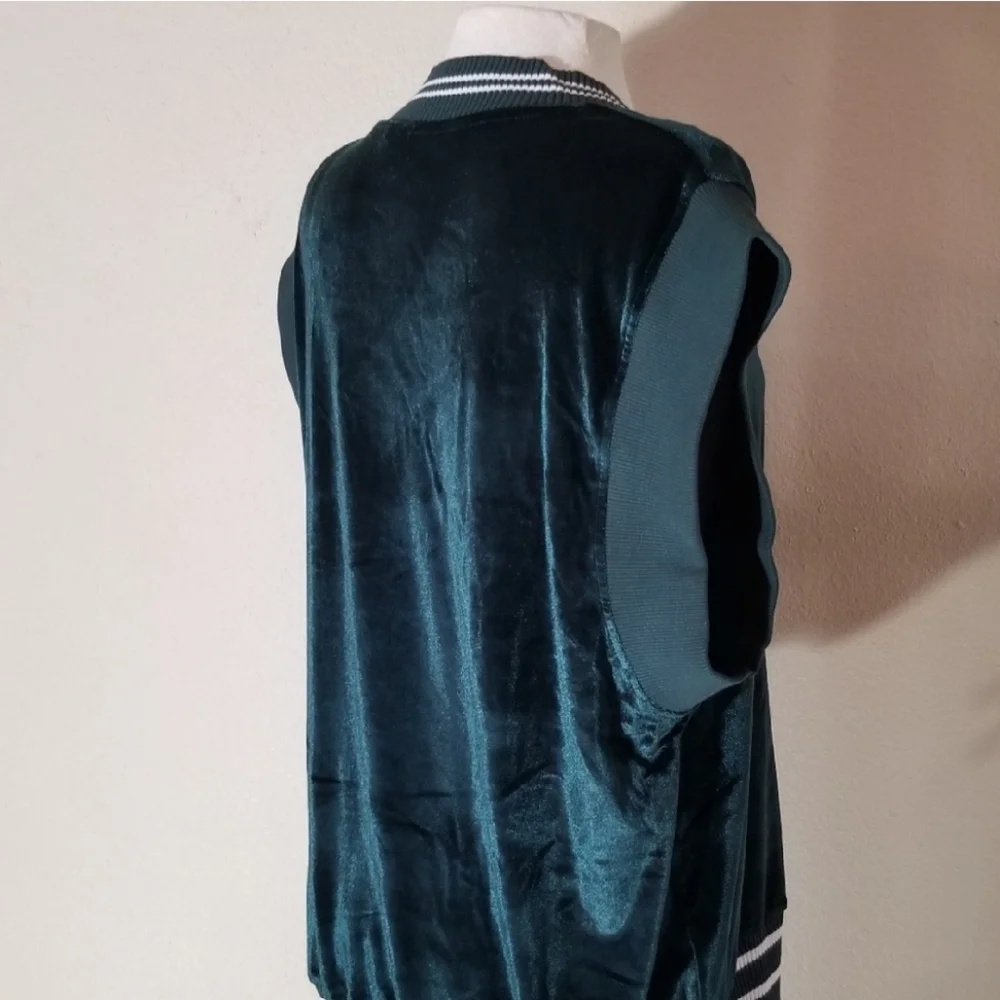 ASOS V-Neck Pullover Sleeveless Velour Sweater Vest Green Size S - Picture 7 of 12
